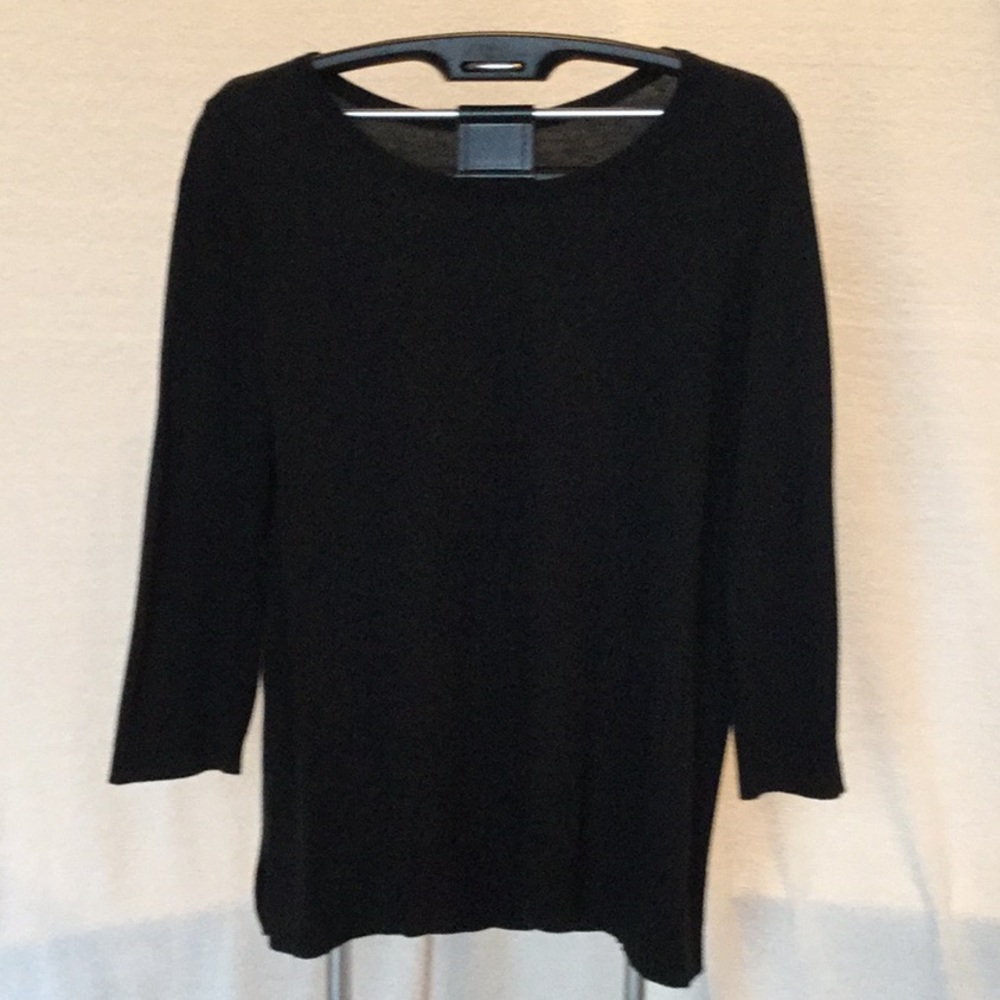 Ann Taylor Black Split Hem Sweater